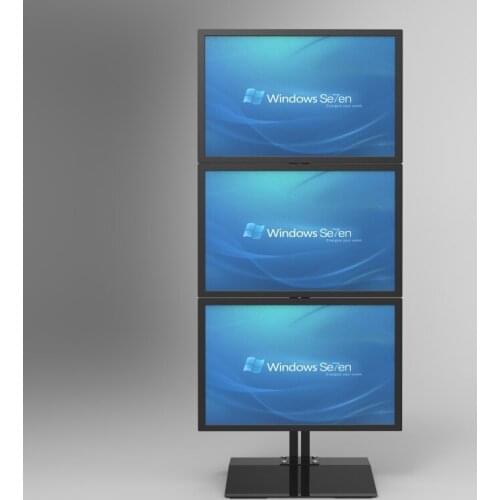 Desktop Stand / Floor Stand Full Motion Vertical Arrangement Triple Screen Monitor Holder S036