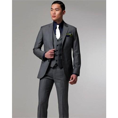 Latest Design Mens Suits Groom Tuxedos Groomsmen Wedding Party Dinner Best Man Suits Blazer (Jacket+Pants+Vest+Tie) NO:1125