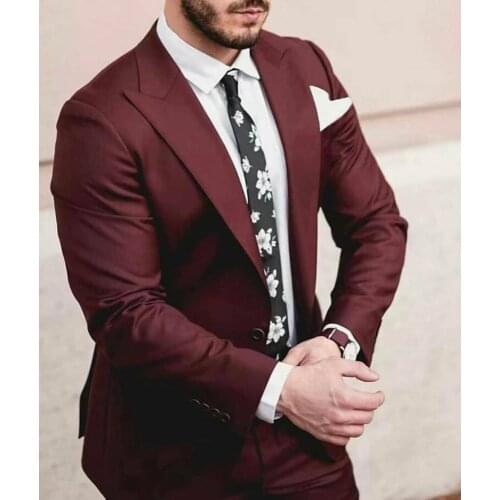 Groom Wear Peaked Lapel For Wedding Tuxedo Slim Fit Fashion Men Jacket Blazer Business Prom Dinner Party Suit(Jacket+Pants+Tie)