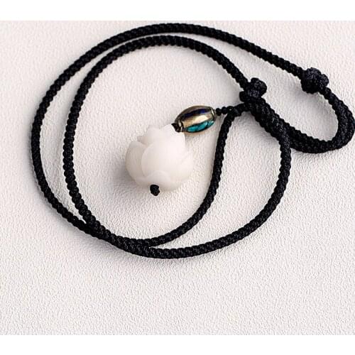 Origina Designl Handmade Tibetan Buddhist Lotus Pendant Neckalce Rope Chain Nepal Beads Mantra Necklace Amulet Jewelry