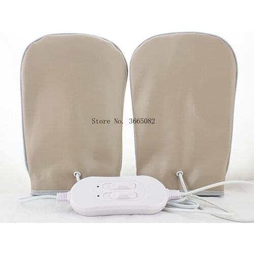 Tourmaline/Far Infrared Therapy Electric Heated Spa Feet /hand Glove Mitt Warm Salon Vibration Massage Beauty Gloves 220V