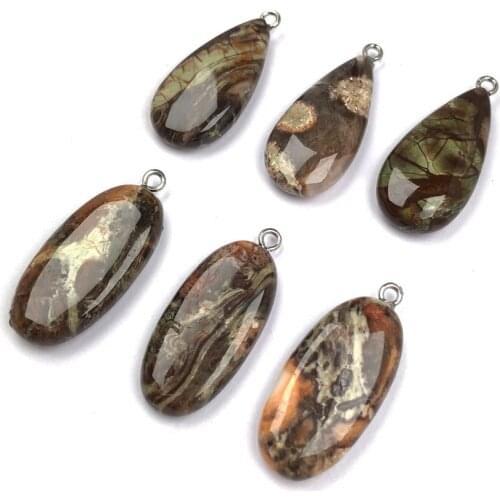 2020 Natural Stone Agates Pendant long oval shape Water Drop Shape Charms Pendants Making for Jewelry Necklace 15x34mm