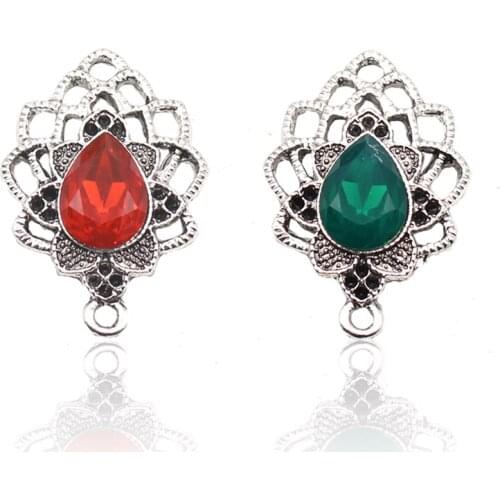 New 35x23MM Alloy Resin Drop Pendant, Handmade Sewing DIY Bracelet Pendant Necklace Accessories for Jewelry Crafts Decoration