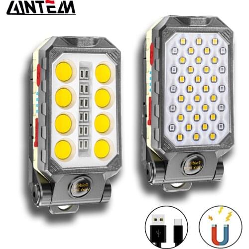 Portable Lantern LED Work Light Hook Magnet 8000LM Camping Lamp COB USB Rechargeable 18650 Flashlight Torch Waterproof Highlight