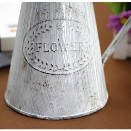 Retro Iron Flower Bucket Floral Shop Display Plant Pot Photo Props Home Decor