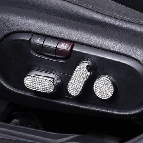 Luxurious Car Seat Adjustment Button Decorative Rhinestone Sticker for BMW MINI F60 Car Accessories for Girls