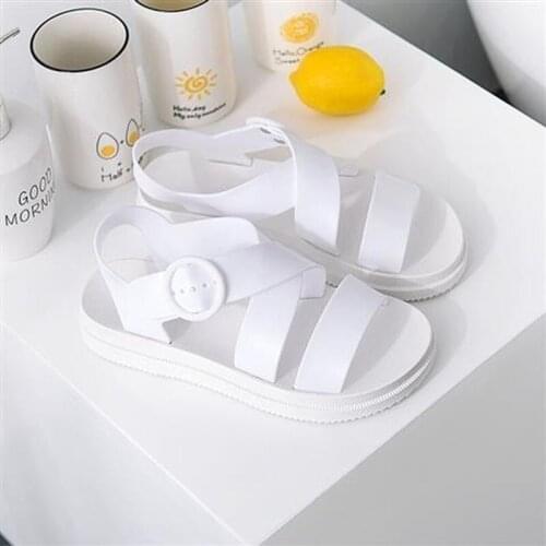 Sandals Tide Korean Version 2021 Summer New Open-toed Strap Flat Beach Sandals Soft Bottom Roman Student Female Sandals