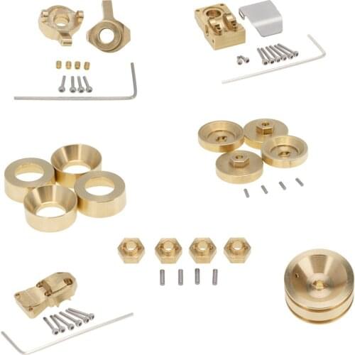 SCX24 90081 Copper counterweight, steering cup, coupler, bridge cover, wheel hub counterweight, metal upgrade