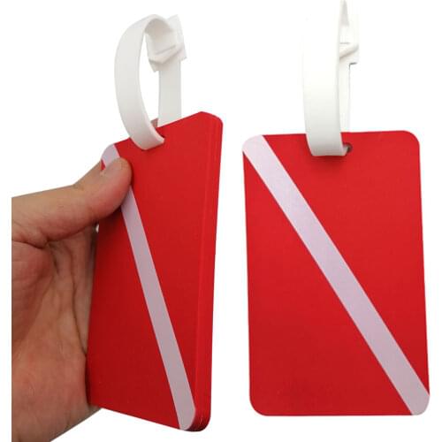 Scuba Diving Silicone Luggage Tag Travel Baggage Diver Suitcase Name Card Labels with Loop Address Tag