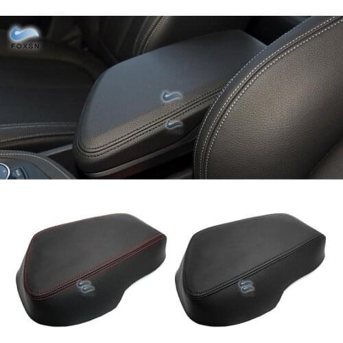 Only LHD version For BMW X1 F48 2016 2017 2018 2019 Microfiber Leather Interior Center Control Armrest Box Cover Protective Trim