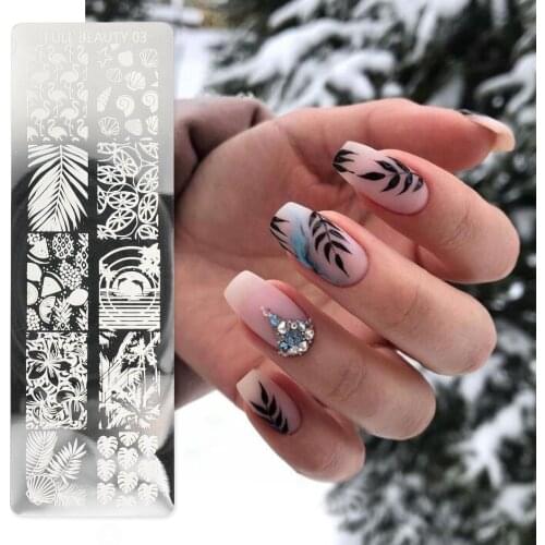 1pcs Butterfly Leaves Flower Design Stamping Plates Nail Stencils Summer Fruit Image Templates Mold Nail Tools CHFB01-06