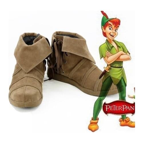 Peter and Wendy Peter Pan Cosplay Shoes Boots Cosplay Costume Accessories For Men Shoes Custom Made Halloween Party Shoes