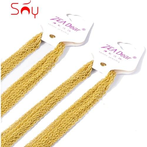 Sunny Jewelry Fashion Necklaces Link Chain One/Half Dozen Gold Planted Hot Sale Lady High Quality Anniversary Daily Wear Gift