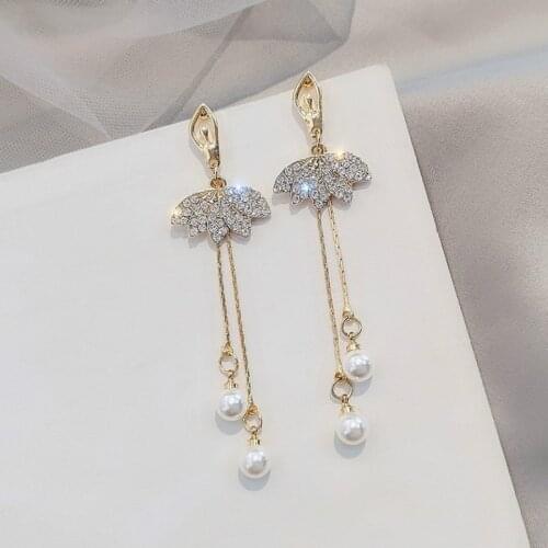 2021 Korean Long Tassel Simulated Pearl For Women Gift Bijoux Earings Fashion Jewelry Pendientes Boucles D Oreille Femme Brincos