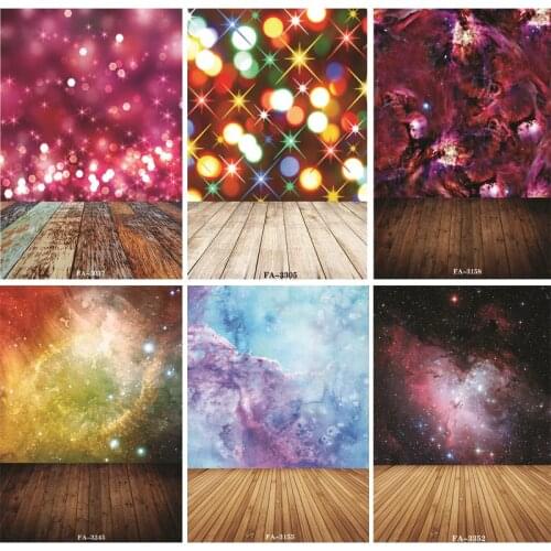 ZHISUXI Vinyl Custom Photography Backdrops Prop Space Starry Sky and floor Theme Photography Background FA20419-105