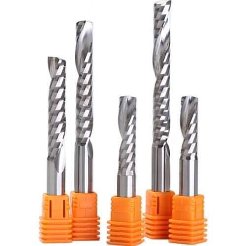 2pcs/lot Shank 8mm High Quality Carbide CNC Router Bits One Single Flute End Mill Tools PVC Arcylic Wood Milling Cutter 22mm-62m