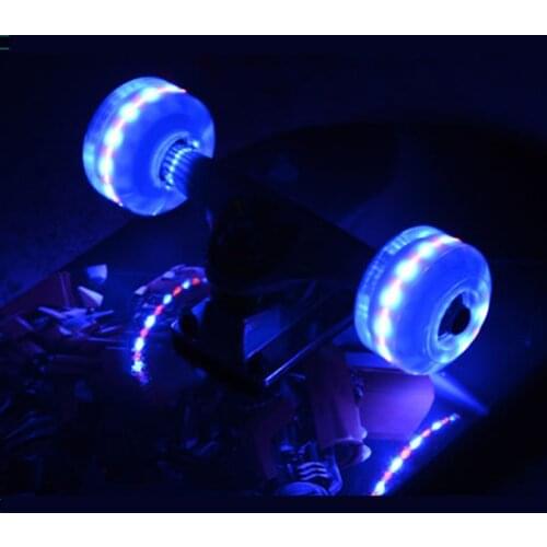 4pcs/set Glow wheel 54mm x 36mm Skate Double warp plate Skateboard Wheels 100A Durable PU Pro Wheels include bearings