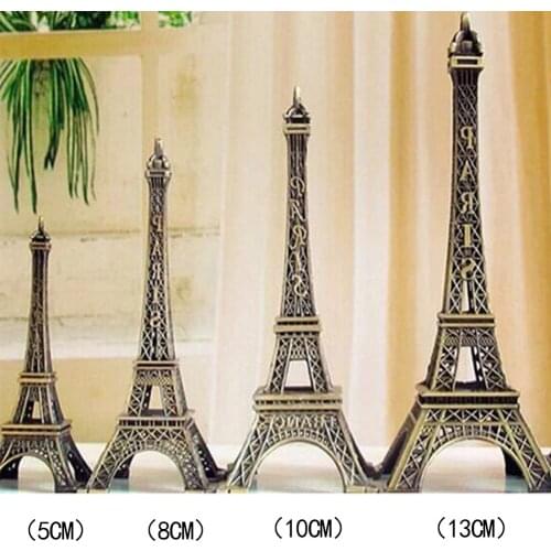 5-13cm Bronze Paris Tower Metal Crafts Figurine Statue Model Home Decor Souvenir Model kids Toys For Children Ornaments Key ring