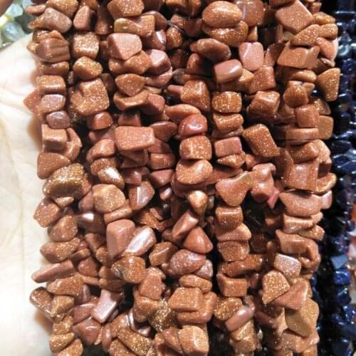 85cm/lot 5-8mm Natural Gold Sand Stone Beads Irregular Loose Dark Blue Sandstone Beads for DIY Jewelry Making Bracelet Necklace