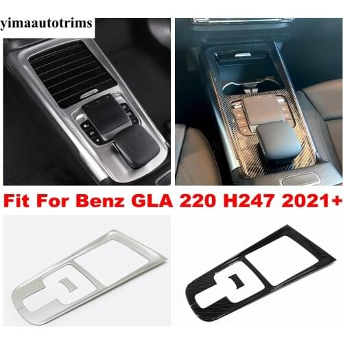 Car Central Control Gear Shift Box Panel Cover Trim For Mercedes-Benz GLA 220 H247 2021 Carbon Fiber Look / Matte Accessories