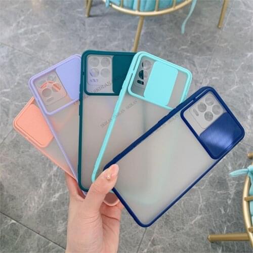 For OPPO Realme 8 Pro Case Slide Camera Lens Protection Phone Case for realme 8 8 pro Translucent Shockproof Matte Back Cover