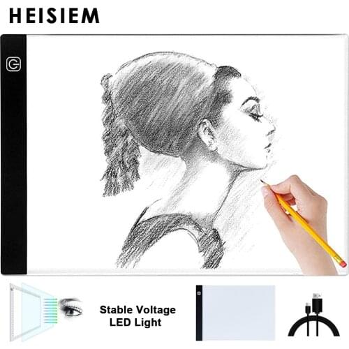 HEISIEM A4 LED Drawing Tablet Digital Graphics Pad USB LED Light Box Copy Board Electronic Art Painting Writing Tablet Pad