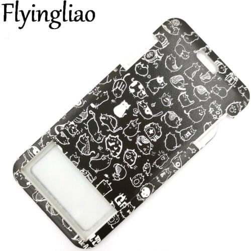 Cartoon Cats Graffiti Credit Card ID Holder Bag Student Women Travel Bank Bus Business Card Cover Badge Accessories Gifts