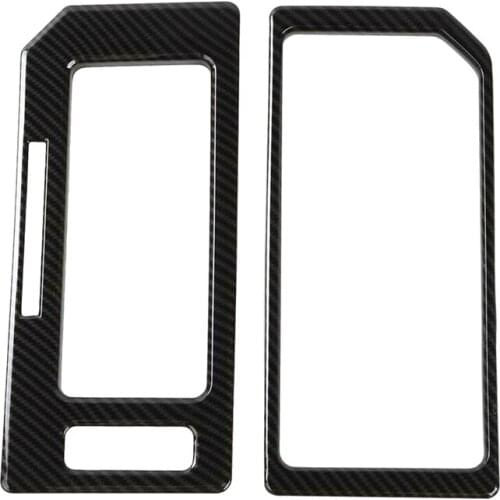 Carbon Fiber Grain Gear Shift Cup Holder Trim Frame Cover for Ford F-150 2015 2016 2017 2018