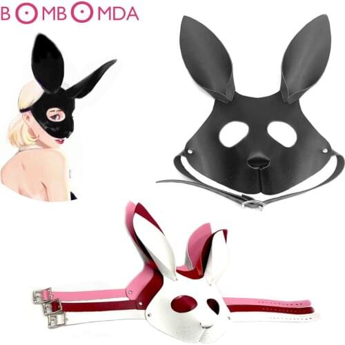 For Couples Cosplay Slave Bondage Gear Flirting Sex Toys Sex Shop BDSM Erotic Rabbit Leather Eyes Mask Sexy Tame Tease Games