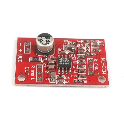 Two-channel design AD828 Preamplifier stereo Dynamic microphone preamplifier board