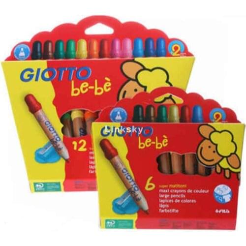 Giotto Baby supermatitoni Pouch 6,12 Colors + Pencil Sharpeners,Supermatitoni Astuccio 6,12 Colori + Temperamatite,Art supplies