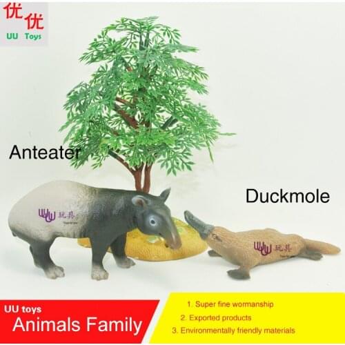 Hot toys: Duckmole (Platypus duckbill) & Anteater family pack Simulation model Animals kids toys children Action Figures