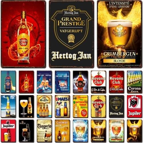 [ Kelly66 ] Havana Club Jupiler Hertog Jan Corona Extra Belgian Beer Tin Art Metal Sign Home Decor Painting 20*30 CM Size Dy183