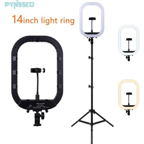 PYNSSEU Dimmable Ring Light LED Ring Lamp 36W Power 14 inch Lamp with 1.6m/2.0m stand for Photography Ring Lighting Kit YouTube