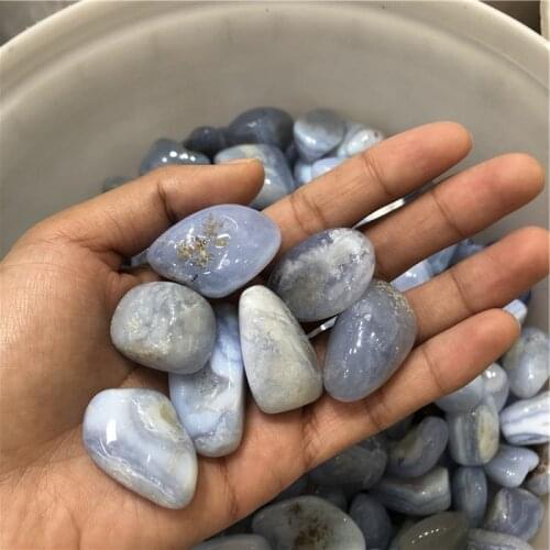 Crystals healing stones natural Blue Lace Agate Tumbled Stones for home decoration