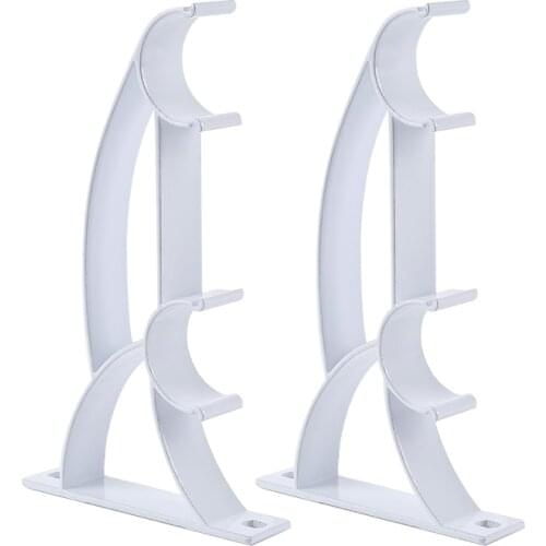 2 Pcs Curtain Pole Bracket Curtain Hanging Rod Clamp Hooks Bracket Hanging Rack Heavy Duty Metal Durable Home Base Rod Pole