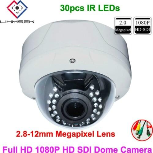 Lihmsek Top 1/2.8'' 2.0MP COMS 1080P HD-SDI 2.8-12mm Lens 30pcs IR LEDS 2.0MP 1080P HD-SDI 2.8-12mm Lens 30pcs IR HD SDI Camera