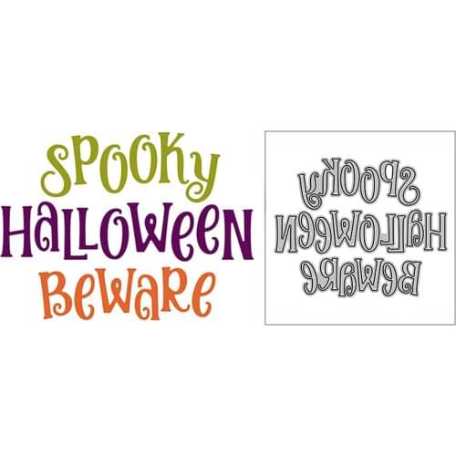 New Beware Spooky Halloween Words 2020 Metal Cutting Dies for DIY Scrapbooking and Card Making Decor Embossing Craft No Stamps