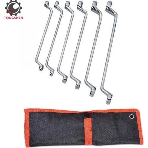 6Pcs Inch Offset Box Wrenches Sets 45 Degree Offset Box End Wrench Quick Reversible Combination Ratchet Wrench Kit Spanner Set