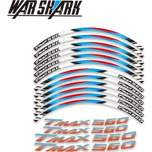 Motorcycle Wheel Sticker Reflective Rim Decal Stripe Decorative Sticker For Yamaha TMAX-560 Yellow Orange Blue Red Green