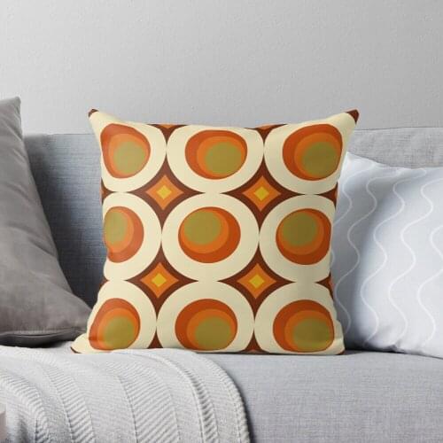 Pillowslip Mid-Century Modern 70s Throw Pillow 100% Cotton Decor Pillow Case Home Cushion Cover 45*45cm