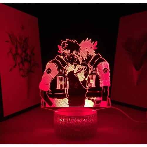 Anime 3D Night Light Touch LED Table Lamp 7 Color Changing USB Power Supply Touch Switch Room Decor Night Light Friend Gift