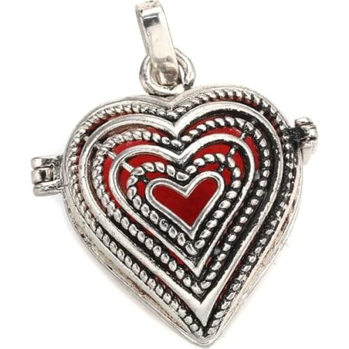 MODKISR Wholesale 6pcs Heart Jewelry Wild Hollow Essential Oil Perfume Oval Egg Cage Diffuser Locket Pendants Without Chain