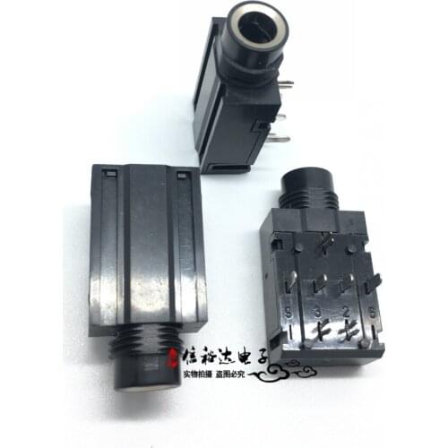 Original new 100% 6.35mm headphone socket 6.5 audio female guitar microphone socket 7P copper alloy connector