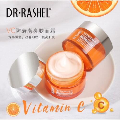 DR.RASHEL Vitamin C Face Cream Improve Fine Lines Dull Skin Whitening Moisturizing Anti Aging Serum Fade Dark Spots Skin Care
