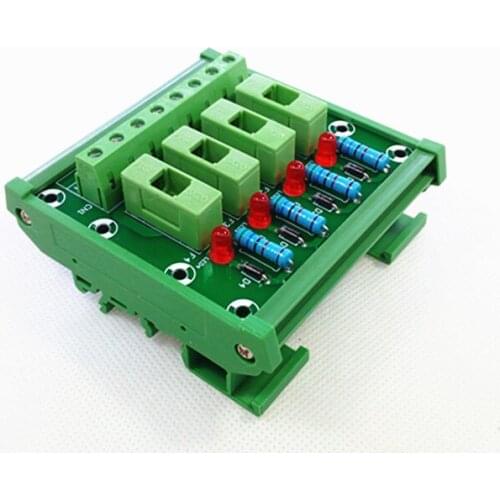 DIN Rail Mount 4 Position Fuse Power Distribution Module Board