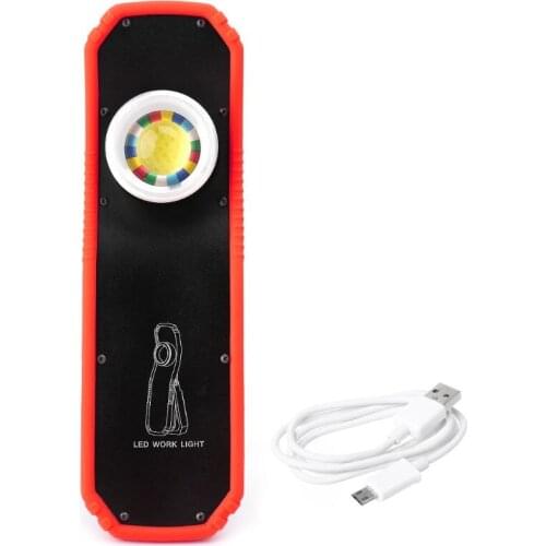 60W Portable LED Work Light Magnetic COB Flashlight Torch With Hanging Hook For Repair Outdoor Camping