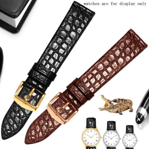 Yopo Ultrathin crocodile Leather watchband 13 18 20mm black brown bracelet Suitable for L4L2 series womens watch chain