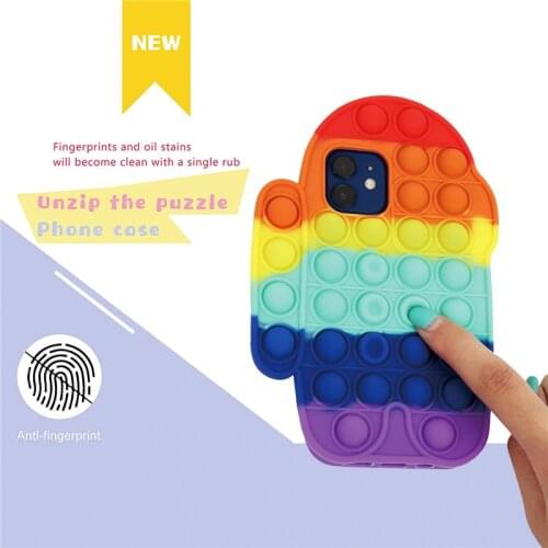 Silicone Phone Case, Soft Shockproof Protective Case Sensory Fidget Decompression Toy for iPhone Series