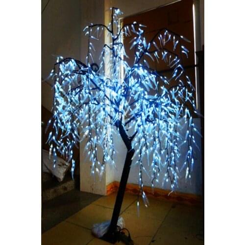 LED Artificial Willow Weeping Tree Light Outdoor Use 945pcs LEDs 1.8m/6ft Height Rainproof Christmas Decoration Tree White